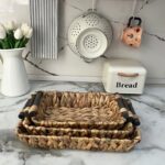 خرید سبد حصیری دسته چوبی وارداتی | فروشگاه گالری لبخند