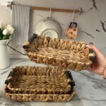 خرید سبد حصیری دسته چوبی وارداتی | فروشگاه گالری لبخند