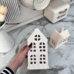 خرید جاشمعی کلبه رنگ سفید | فروشگاه گالری لبخند