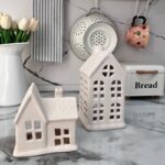 خرید جاشمعی کلبه رنگ سفید | فروشگاه گالری لبخند