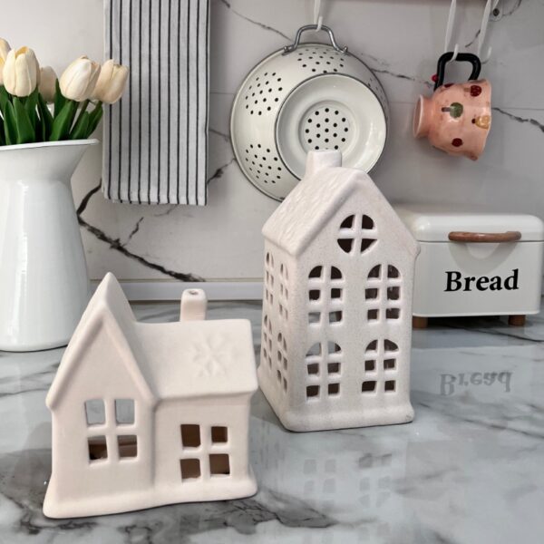 خرید جاشمعی کلبه رنگ سفید | فروشگاه گالری لبخند